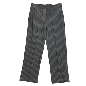 C by Chapter One Gray Pinstripe Wide Leg Pull On Boot Pants